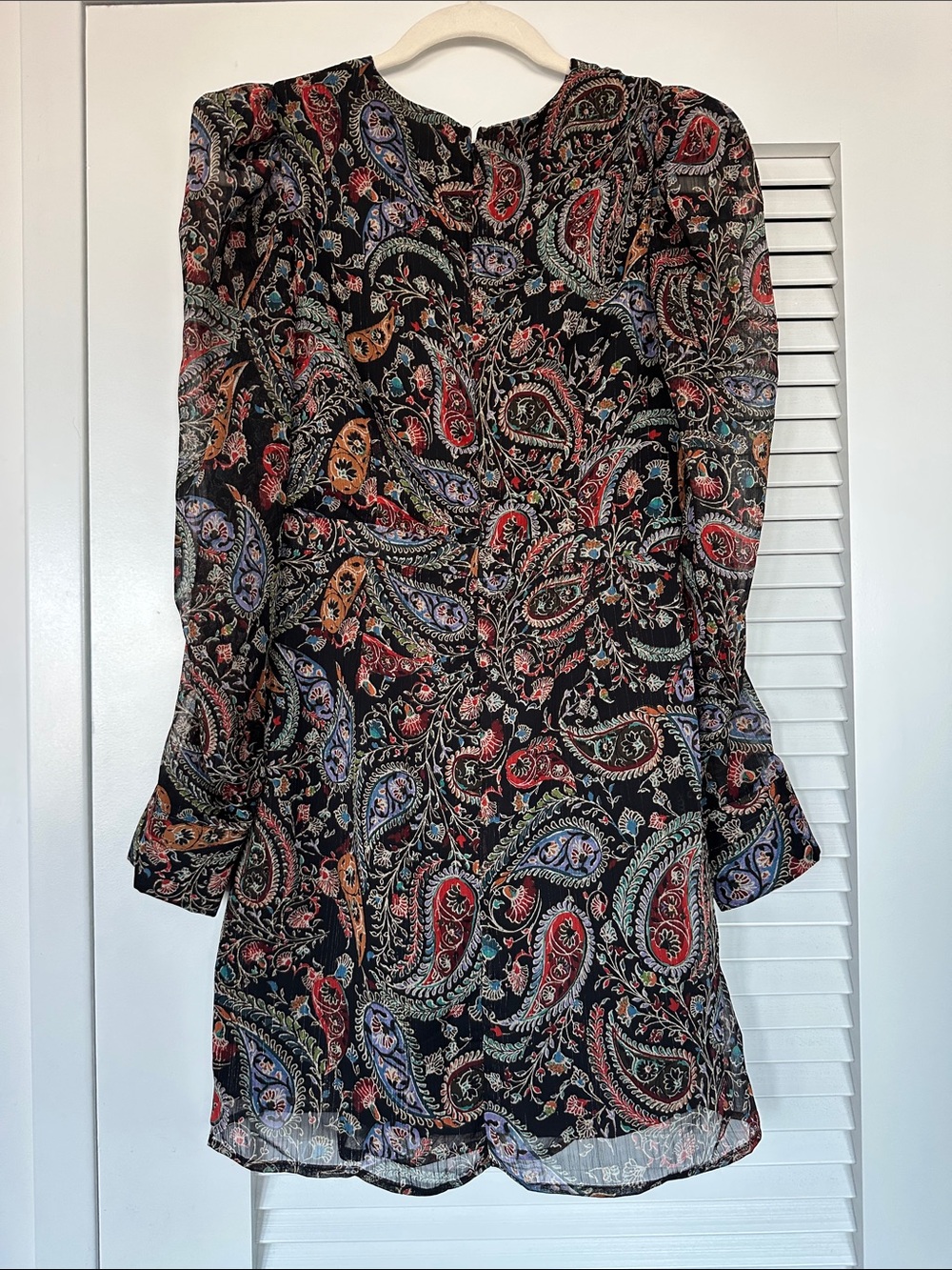 Aqua Black Multi Paisley Long-Sleeve Dress - Picture 3 of 4